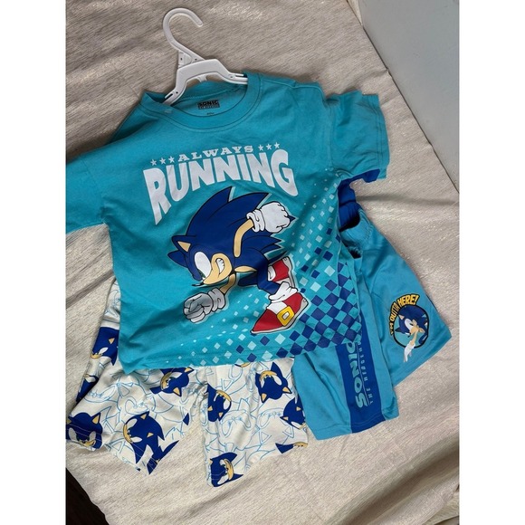 SEGA Sonic the Hedgehog Boys Mix and Match Short Sleeve T-Shirt and Shorts - Picture 1 of 7
